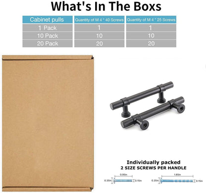 3 Inch Hole Center Cabinet Handles Pulls for Kitchen Stainless Steel Matte Black Drawer Pulls ( 5" Length ）
