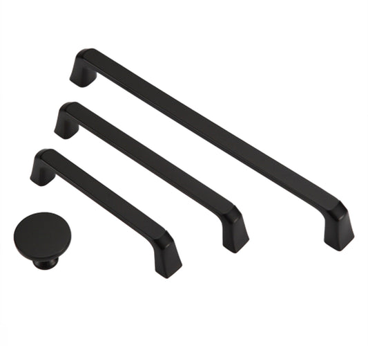 Matte Black Cabinet Handles, Modern Zinc Alloy Cabinet Pulls For Kitchen Cupboard Door, Bedroom Dresser Drawer, Bathroom Furniture Hardware