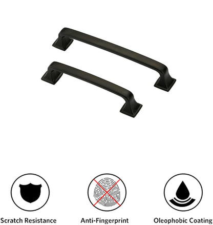 5 Inch(128mm) Kitchen Cabinet Pulls, Matte Black Aluminum Alloy Cabinet Handles For Bathroom Cupboard Drawer Handles Dresser Pulls