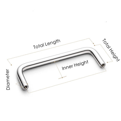 Modern Brushed Nickel Drawer Pulls Kitchen Cabinet Handles - Arch Cabinet Pulls Series - Hole Centers(3.75"/96mm , 5"/128mm, 6.25"/160mm)