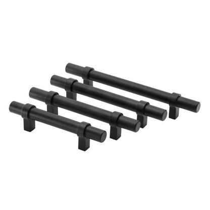 Flat Black Cabinet Bar Handle Pulls - 3.75" (96mm) Hole Centers